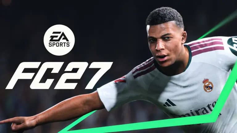 Musiala conduciendo el balón en Champions League — EA Sports FC 27