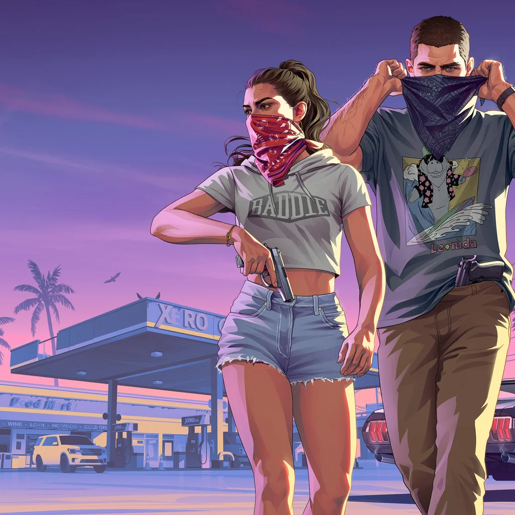 Jason y Lucia — arte oficial GTA VI